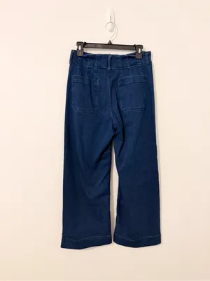 Maeve The Colette Blue High Rise Wide Leg Jeans cropped Stretch Anthro Size 2 * thumbnail 9