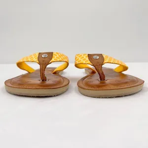 Nautica Gulf Breeze Yellow Honeycomb Fabric Straps Flip Flop Sandal Size 7 thumbnail 3