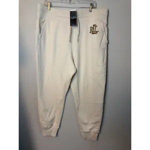 Lauren Ralph Lauren Women's Cream Jogger Drawstring Logo Sz XXL NWT $145 thumbnail 5