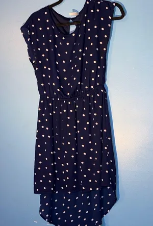 Nine Bird MEDIUM Navy Blue Polka Dot Women's Dress thumbnail 1