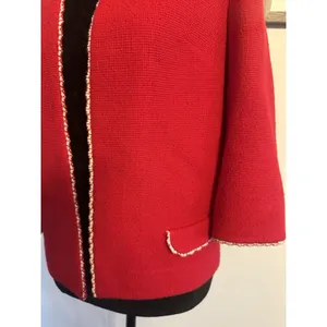 VTGButte Knit Blazer Womens Jacket Wool Marked Size14 Retro 60s Jackie Old Money thumbnail 3