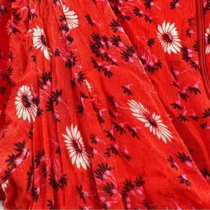 Free People Jinx Red & White Floral Print Cut Out Tie Front‎ Romper Dress Size 4 thumbnail 9
