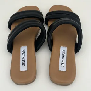 NWOT Steve Madden Wizen Black Strap Slip On Sandals in Women’s Size 7 thumbnail 2