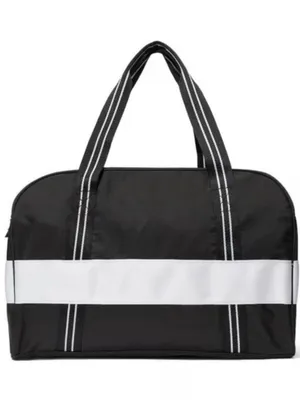 Pink Travel Duffel Bag with Striped Strap thumbnail 2