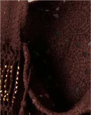 Free People Sunrise To Sunset Crochet Tote in Brown Pattern NWT $98R thumbnail 5