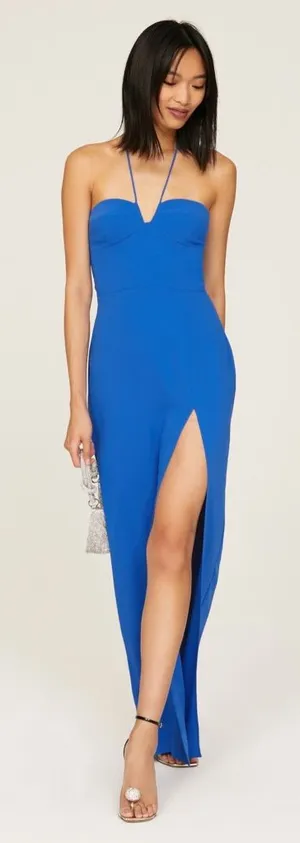 Amanda Uprichard Charmaine Gown Maxi Dress in Blue Size XL‎ thumbnail 1