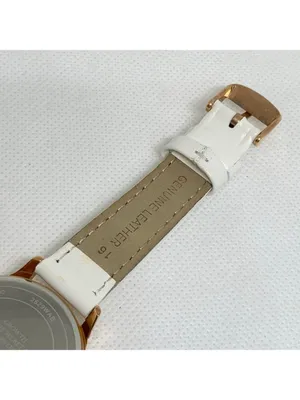 Titan Women’s Watch Rose Gold Face Color Date 35mm quartz white leather running thumbnail 7