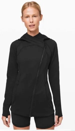 Lululemon Every Journey Hooded Jacket Womens 6 Black Zip Front thumbnail 1