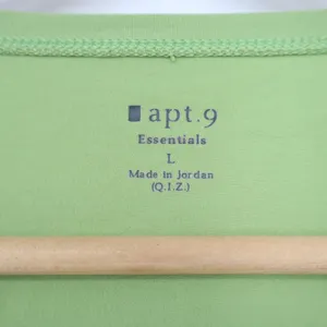Apt. 9 Essentials Lime Green Crew Neck Short Sleeve Tee Shirt Womens Large L thumbnail 2