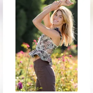 NWOT Altar'd State Floral Tapestry Corset Top thumbnail 6