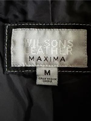 Vintage 1988 Wilsons Leather Maxima Black Genuine Leather Jacket M Western thumbnail 5