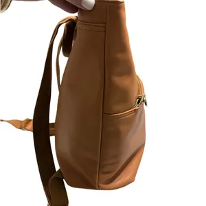 Mark And Graham Vegan Leather Backpack Top Zipper Camel thumbnail 2