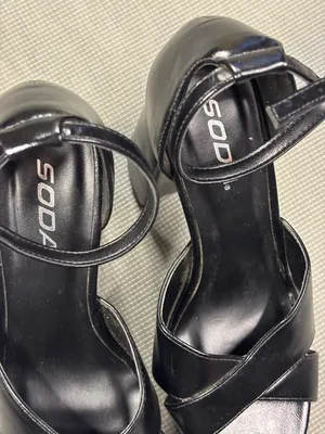 Soda Black Platform Ankle-Strap Sandals thumbnail 9