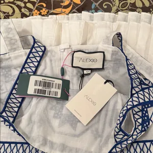 ALEXIS “ASTERIA” WHITE LINEN EMBROIDERED DRESS. Sz: S thumbnail 11
