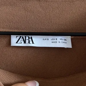 Zara Brown Neutral Light Semi Sheer Boat Neck Dress Small thumbnail 3