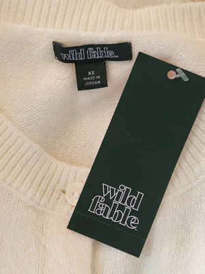 Wild Fable Cream Short Sleeve Button Down Cardigan Sweater Size XS NWT thumbnail 7