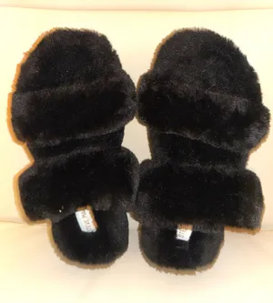Steven By Steve Madden black faux leather platform slippers, specifically the Katana model, size 7 thumbnail 1