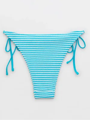 {Aerie} Brand New Crinkle Stripe Cheekiest Tie Bikini Bottom thumbnail 4