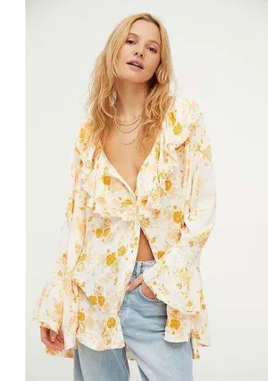 Free People Loretta Printed Tunic Size M B-8 thumbnail 1