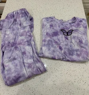 Women’s Purple Tie-Dye Butterfly jogger Set size med thumbnail 1