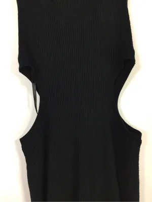 Abercrombie & Fitch Elevated Knit Cutout Midi Knit Dress Black Size Small thumbnail 10