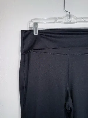Maurices Luxe Foldover Waist Flare Leggings Black High Rise thumbnail 3