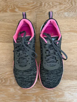 Skechers Flex Appeal Gray Pink Athleisure Sneakers, Size 8 thumbnail 7