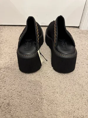 Carlos Pere Chunky Sole Platform Italian Suede Leather Clogs Black Women's 9.5 thumbnail 4