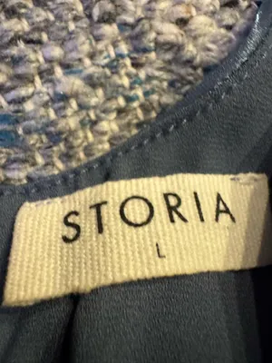 Storia Blue Ruffle V-neck Top thumbnail 3