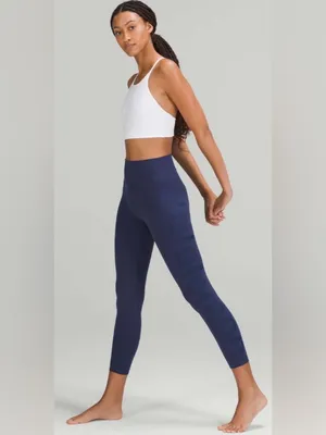 Lululemon Align High Rise Navy 25” Leggings with Side Logo Graphic Size 8 thumbnail 2