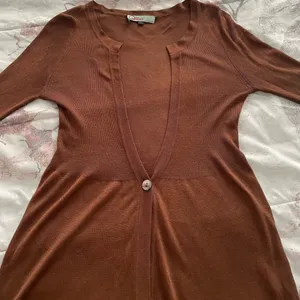 On Sunset Los Angeles silk blend brown balloon sleeves cardigan, size M cottage thumbnail 4