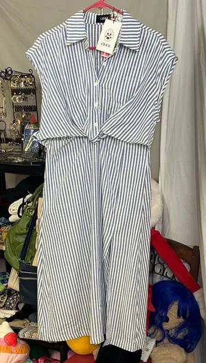 Cider Blue and White Striped Dress 💙 NWT thumbnail 1
