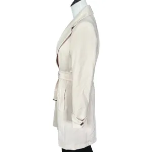H&M Mid Length Wrap Trench Coat Sz 2 Beige‎ Neutral Chic thumbnail 3
