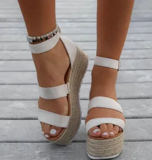 Nude Espadrille Platform Sandals Tan Size 8.5 thumbnail 1