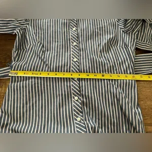 Tommy Hilfiger Women Blue Shirt Dress Pin Stripe 3/4 Sleeve Button Collar thumbnail 8