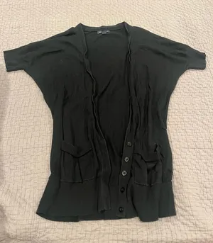 Gap Black Batwing Cardigan Sweater - 100% Cotton - Small thumbnail 1