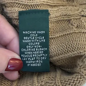 Lauren Ralph Lauren Camel Cable Knit Sweater Gold Buttons XL Boat Neck Old Money thumbnail 8