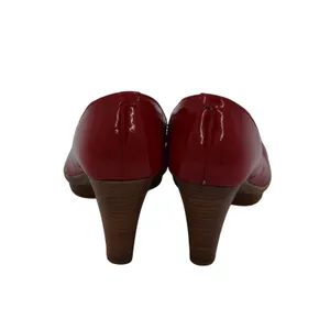 Söfft Red Patent Leather Round Toe Wood Heel Pumps Classic‎ Women's Shoes thumbnail 5