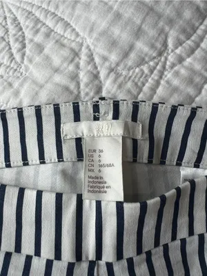 H&M Striped Navy & White Slim Ankle Pants thumbnail 5