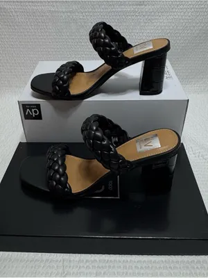 DV by Dolce Vita Black Braided Double-Strap Block Heel Sandals thumbnail 3