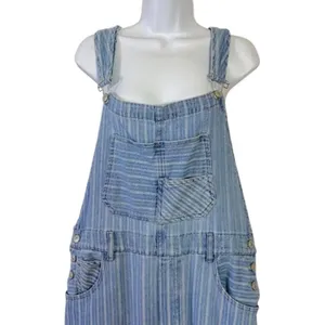Free People XL Ziggy Striped Overalls in Beachcomber Railroad Bohemian Coastal thumbnail 9
