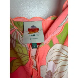 Farm Rio Neon Tiered Garden Midi Dress Sz. L thumbnail 6