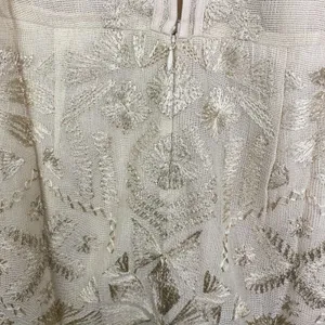 Free People Mini Boho Dress Women Size 0 Cream Embroidered Witch‎ Fairy Concert thumbnail 8