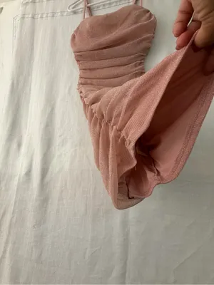 Inspired Hearts Pink Sparkly Ruched Draped Bust Women’s Mini Dress size M(E73) thumbnail 7