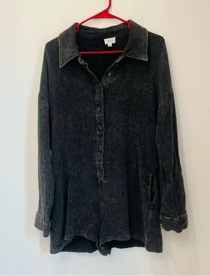 Boutique Lelis Collection Women’s Button Up long sleeve romper gauze Large thumbnail 8