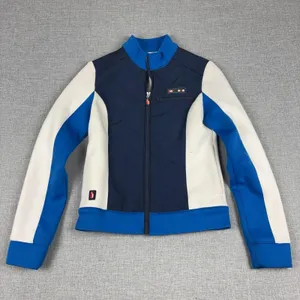 Ellesse Track Jacket Womens 12 Blue White Colorblock Full Zip Pockets Athletic thumbnail 1