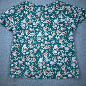 Pleione Green Floral Tiered Flutter Sleeve Blouse Women's Medium Round Neck thumbnail 9