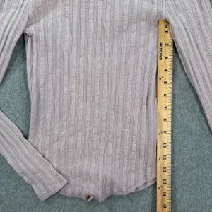 Free People Party in the Back Top Women's XS Purple Ribbed Long Sleeve Tie Back thumbnail 5
