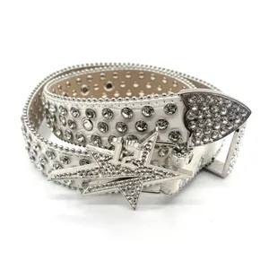Lukamachain White Diamonds‎ Crocodile Iconic Star Belt UK Small Studded RV $78 thumbnail 2