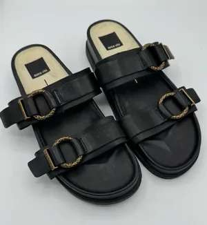 Dolce Vita Soya Platform Sandals Onyx black Leather Size 9 minimalist neutral‎ thumbnail 1